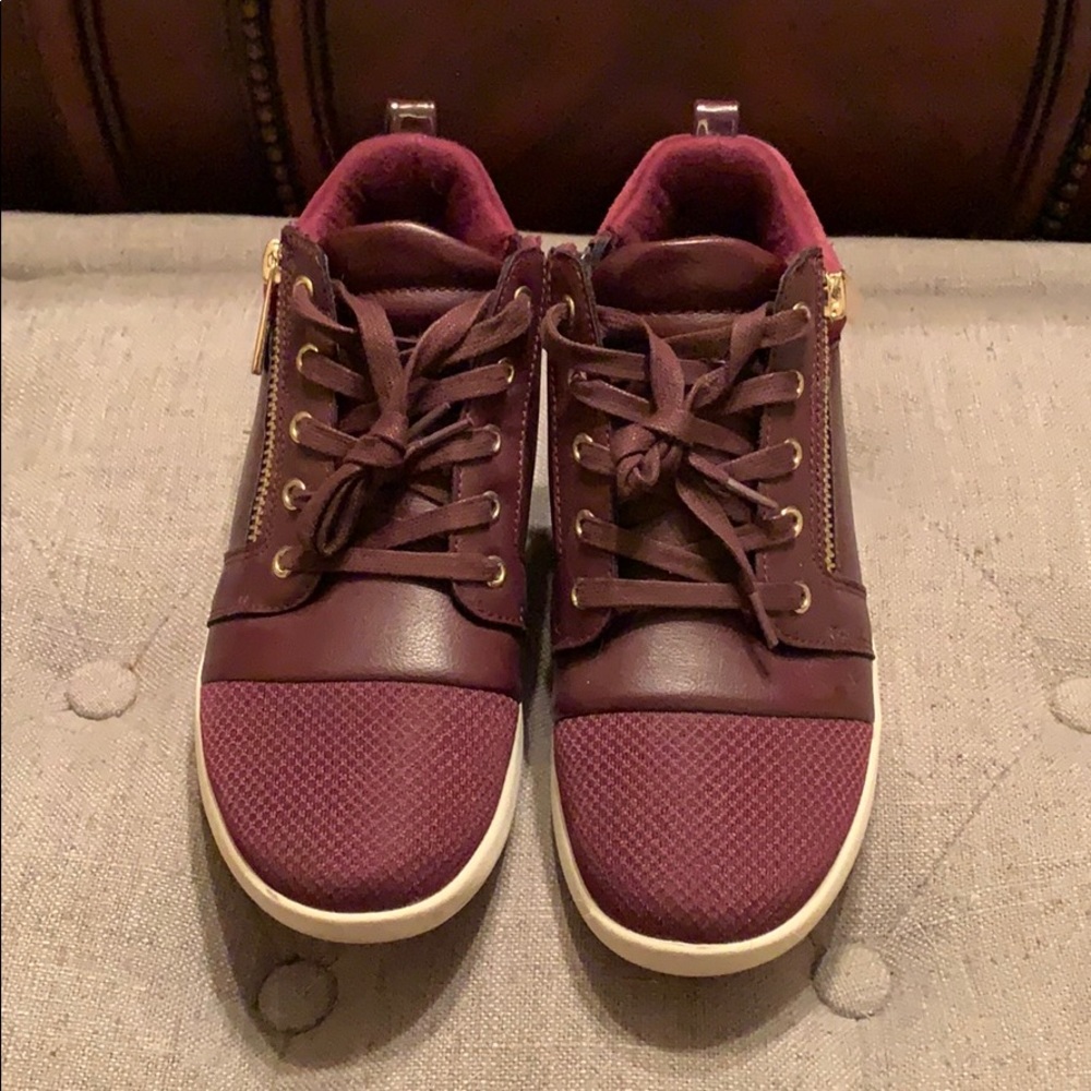 Maroon sneakers
